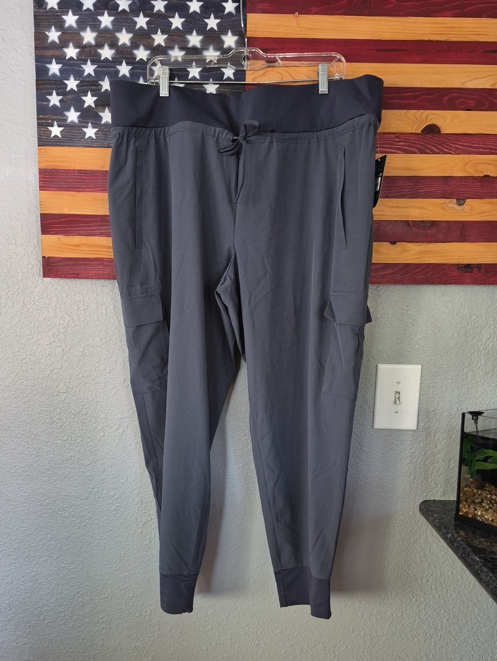 Women's Gray Active Cargo Jogger Pants | Size XXXL (22)